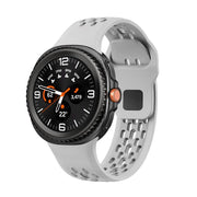 For Samsung Galaxy Watch8 / Watch8 Classic Hole Style Black Reverse Buckle Silicone Watch Band(Gray)