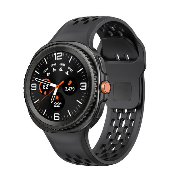 For Samsung Galaxy Watch8 / Watch8 Classic Hole Style Black Reverse Buckle Silicone Watch Band(Black)