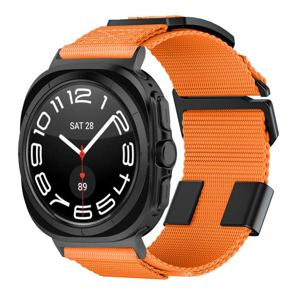 For Samsung Galaxy Watch Ultra 47mm / Ultra 2025 Kalebol Braided Nylon Sport Watch Band(Orange)