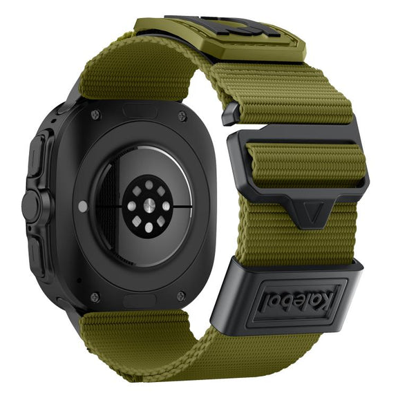 For Samsung Galaxy Watch Ultra 47mm / Ultra 2025 Kalebol Braided Nylon Sport Watch Band(Army Green)