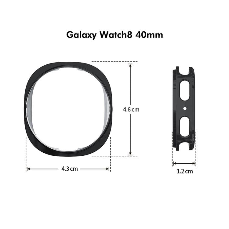 For Samsung Galaxy Watch8 40mm ENKAY Hat-Prince Full Coverage Electroplated Soft TPU Case with Screen Protection(Black)
