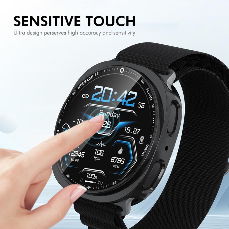 For Samsung Galaxy Watch8 44mm ENKAY Hat-Prince Full Coverage Electroplated Soft TPU Case with Screen Protection(Black)