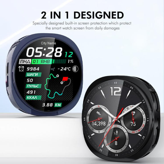 For Samsung Galaxy Watch8 44mm ENKAY Hat-Prince Full Coverage Electroplated Soft TPU Case with Screen Protection(Silver)