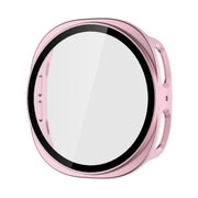 For Samsung Galaxy Watch8 44mm ENKAY Hat-Prince Full Coverage Tempered Glass Film Integrated PC Watch Case(Rose Pink)