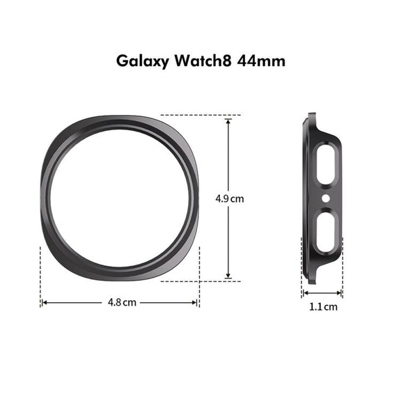 For Samsung Galaxy Watch8 44mm ENKAY Hat-Prince Full Coverage Tempered Glass Film Integrated PC Watch Case(Silver)