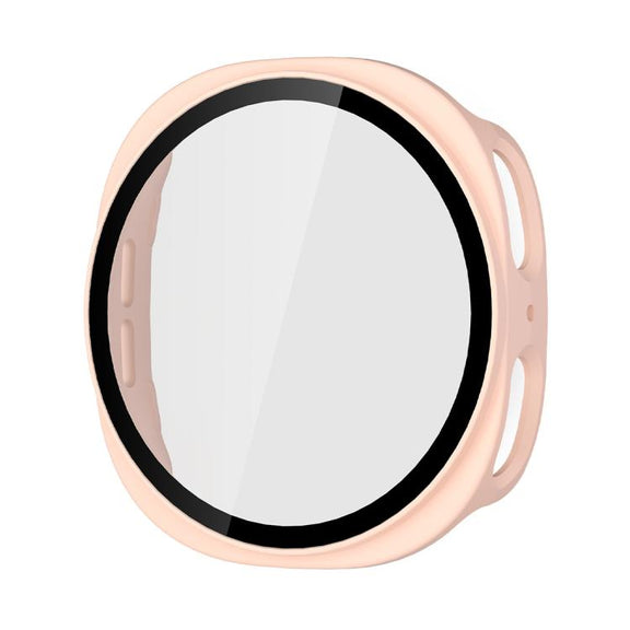 For Samsung Galaxy Watch8 40mm ENKAY Hat-Prince Full Coverage Tempered Glass Film Integrated PC Watch Case(Sand Pink)