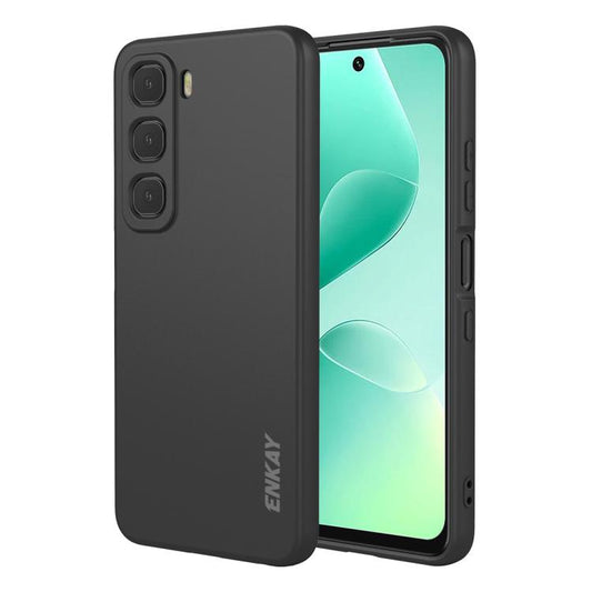 For Infinix Hot 60 / Hot 60i ENKAY Liquid Silicone Soft Shockproof Phone Case(Black) - free shipping - PMC Jewellery - Order now!