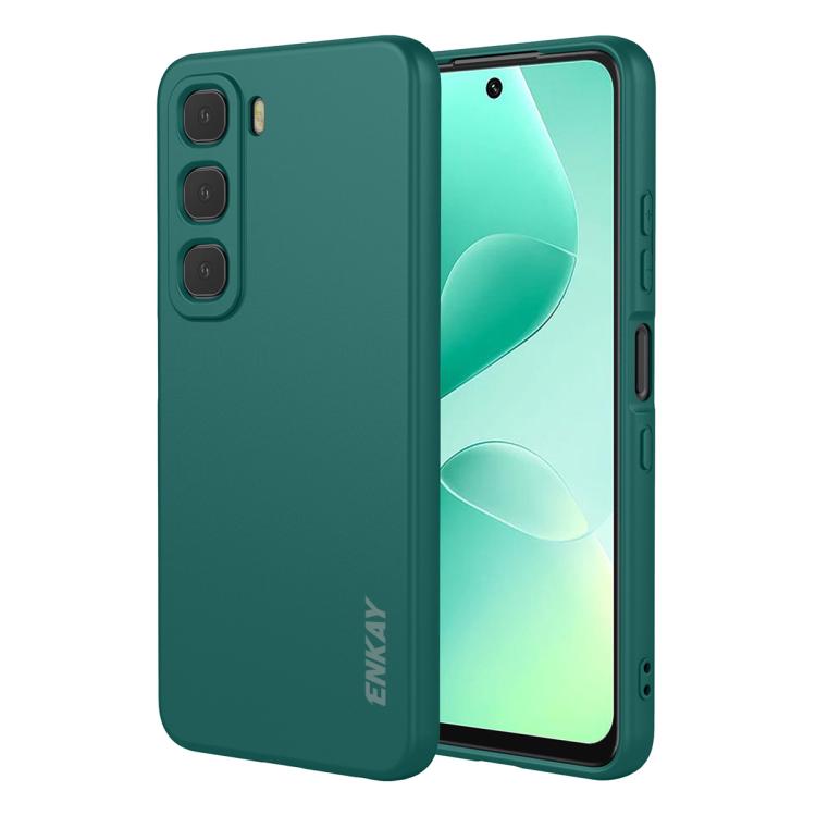 For Infinix Hot 60 / Hot 60i ENKAY Liquid Silicone Soft Shockproof Phone Case(Dark Green) - free shipping - PMC TechLife - Order now!