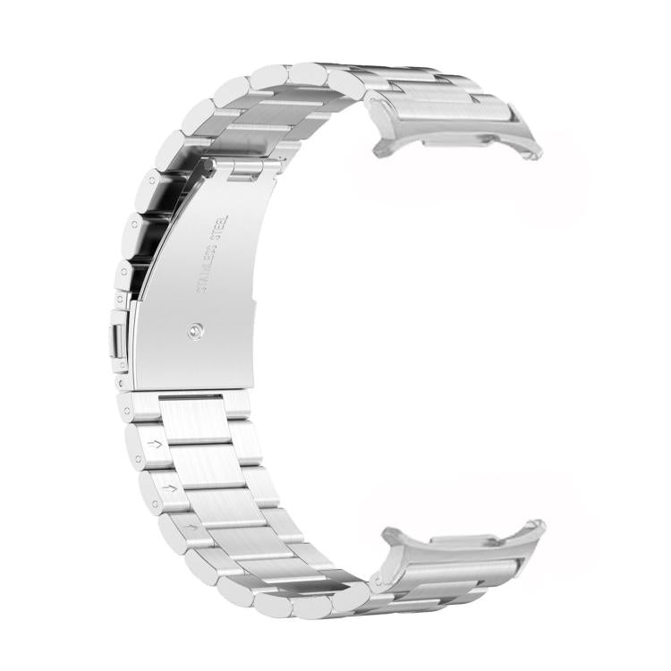 For Samsung Galaxy Watch8 / Watch8 Classic Three Beads Stainless Steel Watch Band with Removal Tool(Silver)