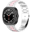 For Samsung Galaxy Watch8 / Watch8 Classic Three Beads Stainless Steel Watch Band with Removal Tool(Silver Pink) - free shipping - PMC TechLife - Order now!