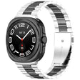 For Samsung Galaxy Watch8 / Watch8 Classic Three Beads Stainless Steel Watch Band with Removal Tool(Silver Black) - free shipping - PMC TechLife - Order now!