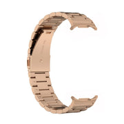 For Samsung Galaxy Watch8 / Watch8 Classic Three Beads Stainless Steel Watch Band with Removal Tool(Rose Gold)
