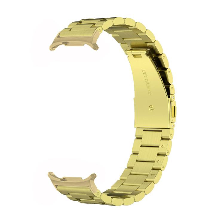 For Samsung Galaxy Watch8 / Watch8 Classic Three Beads Stainless Steel Watch Band with Removal Tool(Gold)