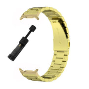 For Samsung Galaxy Watch8 / Watch8 Classic Three Beads Stainless Steel Watch Band with Removal Tool(Gold)