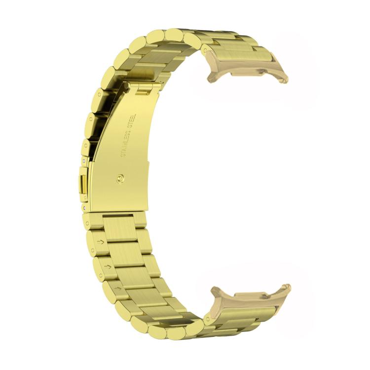 For Samsung Galaxy Watch8 / Watch8 Classic Three Beads Stainless Steel Watch Band with Removal Tool(Gold)