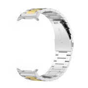 For Samsung Galaxy Watch8 / Watch8 Classic Three Beads Stainless Steel Watch Band with Removal Tool(Silver Gold)