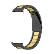 For Samsung Galaxy Watch8 / Watch8 Classic Three Beads Stainless Steel Watch Band with Removal Tool(Black Gold)