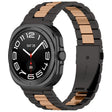 For Samsung Galaxy Watch8 / Watch8 Classic Three Beads Stainless Steel Watch Band with Removal Tool(Black Rose Gold) - free shipping - PMC TechLife - Order now!
