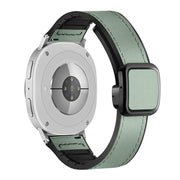 For Samsung Galaxy Watch8 / Watch8 Classic Square Magnetic Buckle Leather Skin Silicone Watch Band(Azure)