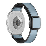 For Samsung Galaxy Watch8 / Watch8 Classic Square Magnetic Buckle Leather Skin Silicone Watch Band(Starlight Blue)