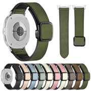 For Samsung Galaxy Watch8 / Watch8 Classic Square Magnetic Buckle Leather Skin Silicone Watch Band(Azure)