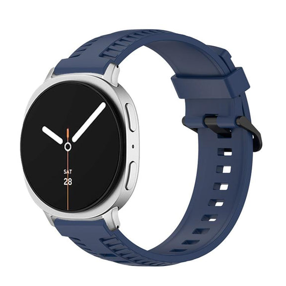 For Samsung Galaxy Watch8 / Watch8 Classic Tire Texture Silicone Watch Band(Navy Blue)