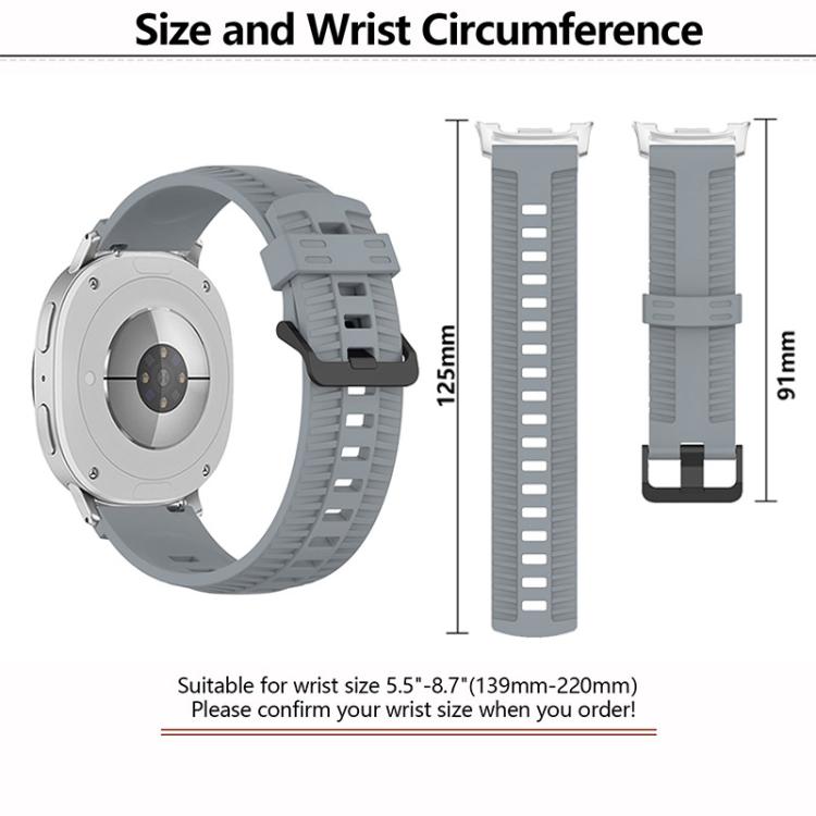 For Samsung Galaxy Watch8 / Watch8 Classic Tire Texture Silicone Watch Band(Starlight)