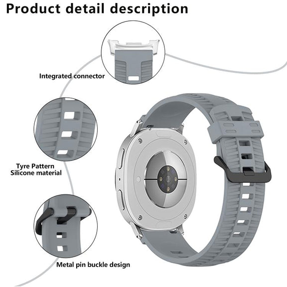 For Samsung Galaxy Watch8 / Watch8 Classic Tire Texture Silicone Watch Band(Starlight)