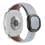For Samsung Galaxy Watch8 / Watch8 Classic Magnetic Fold Genuine Buckle Leather Watch Band(Light Gray)