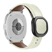 For Samsung Galaxy Watch8 / Watch8 Classic Magnetic Fold Genuine Buckle Leather Watch Band(Beige)