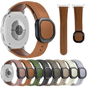 For Samsung Galaxy Watch8 / Watch8 Classic Magnetic Fold Genuine Buckle Leather Watch Band(Grey Brown)