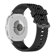For Samsung Galaxy Watch8 / Watch8 Classic Black Buckle Spruce Silicone Watch Band(Black)