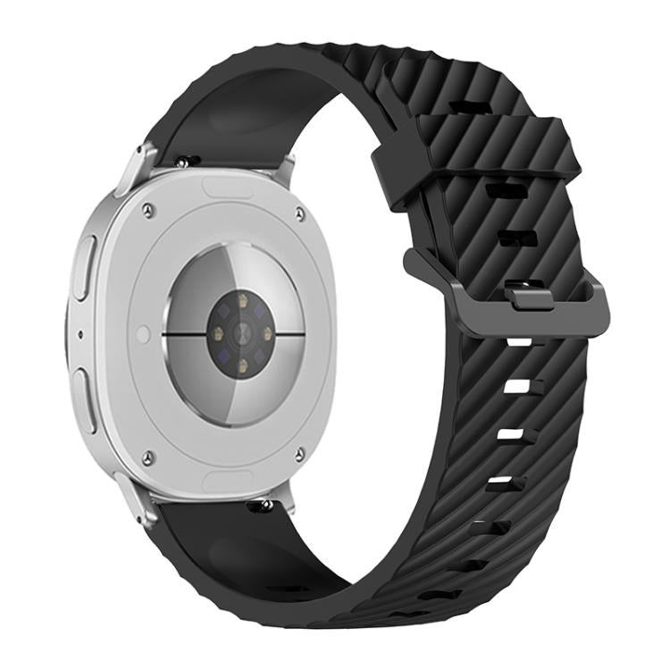 For Samsung Galaxy Watch8 / Watch8 Classic Black Buckle Spruce Silicone Watch Band(Black)