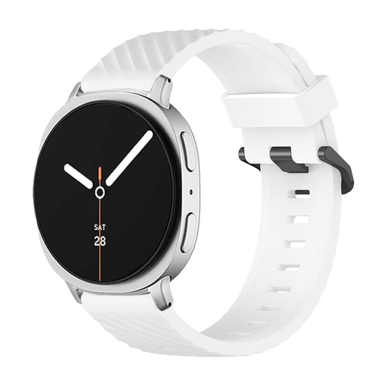 For Samsung Galaxy Watch8 / Watch8 Classic Black Buckle Spruce Silicone Watch Band(White) - free shipping - PMC TechLife - Order now!