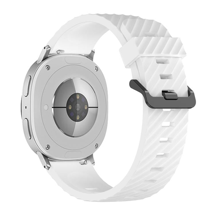 For Samsung Galaxy Watch8 / Watch8 Classic Black Buckle Spruce Silicone Watch Band(White)