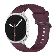 For Samsung Galaxy Watch8 / Watch8 Classic Black Buckle Spruce Silicone Watch Band(Wine Red)