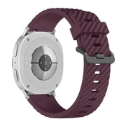 For Samsung Galaxy Watch8 / Watch8 Classic Black Buckle Spruce Silicone Watch Band(Wine Red)