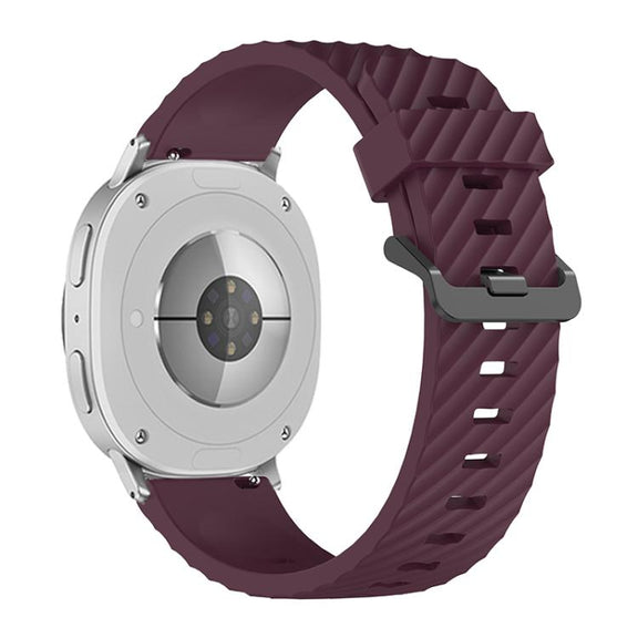 For Samsung Galaxy Watch8 / Watch8 Classic Black Buckle Spruce Silicone Watch Band(Wine Red)