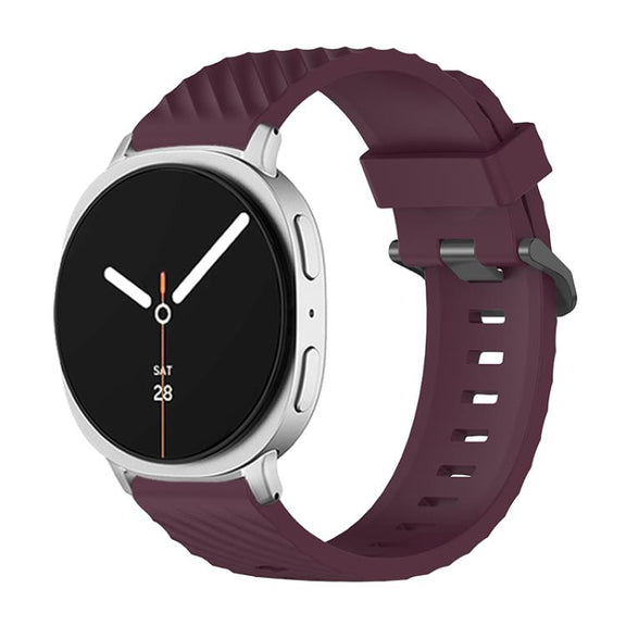 For Samsung Galaxy Watch8 / Watch8 Classic Black Buckle Spruce Silicone Watch Band(Wine Red)
