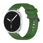 For Samsung Galaxy Watch8 / Watch8 Classic Black Buckle Spruce Silicone Watch Band(Army Green)