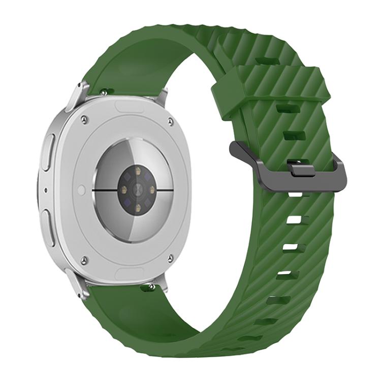 For Samsung Galaxy Watch8 / Watch8 Classic Black Buckle Spruce Silicone Watch Band(Army Green)