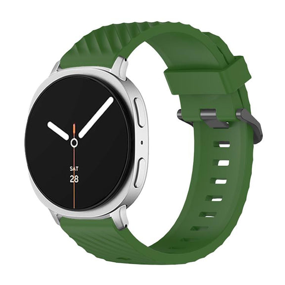 For Samsung Galaxy Watch8 / Watch8 Classic Black Buckle Spruce Silicone Watch Band(Army Green)