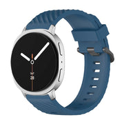 For Samsung Galaxy Watch8 / Watch8 Classic Black Buckle Spruce Silicone Watch Band(Dark Blue)