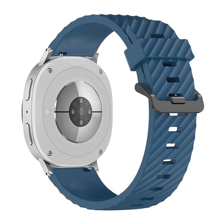 For Samsung Galaxy Watch8 / Watch8 Classic Black Buckle Spruce Silicone Watch Band(Dark Blue)