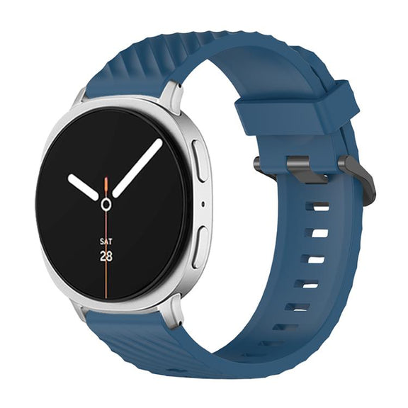 For Samsung Galaxy Watch8 / Watch8 Classic Black Buckle Spruce Silicone Watch Band(Dark Blue)