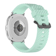 For Samsung Galaxy Watch8 / Watch8 Classic Black Buckle Spruce Silicone Watch Band(Teal Blue)