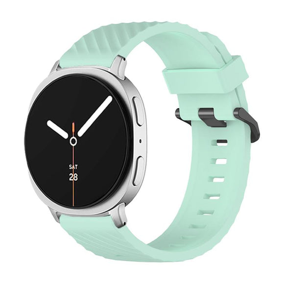For Samsung Galaxy Watch8 / Watch8 Classic Black Buckle Spruce Silicone Watch Band(Teal Blue)