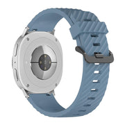 For Samsung Galaxy Watch8 / Watch8 Classic Black Buckle Spruce Silicone Watch Band(Rock Green)
