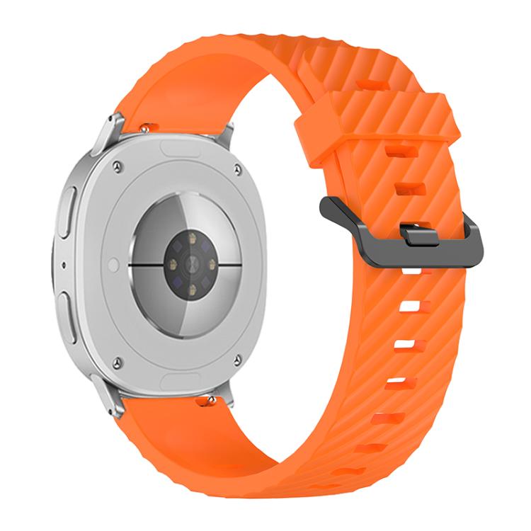 For Samsung Galaxy Watch8 / Watch8 Classic Black Buckle Spruce Silicone Watch Band(Orange)