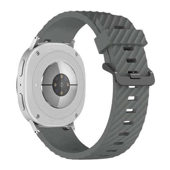 For Samsung Galaxy Watch8 / Watch8 Classic Black Buckle Spruce Silicone Watch Band(Space Gray)
